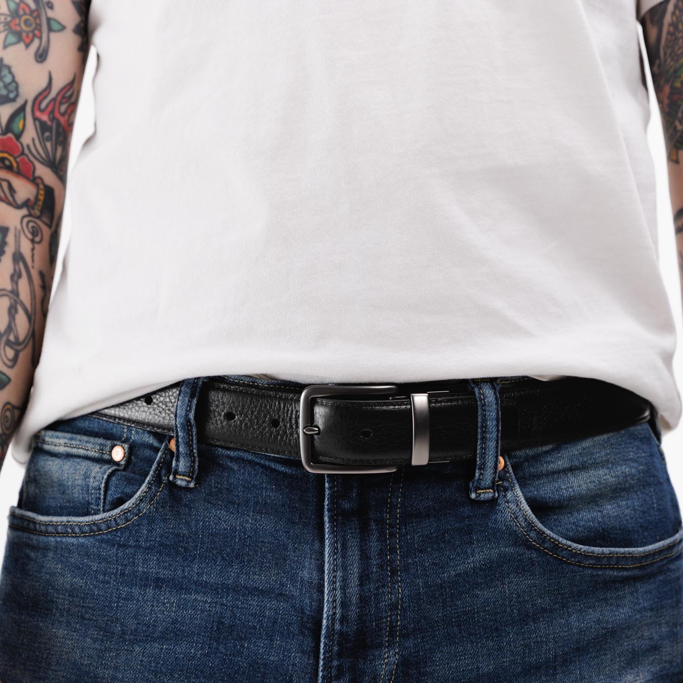 Men's Italian Reversible Leather Belt - Image 4