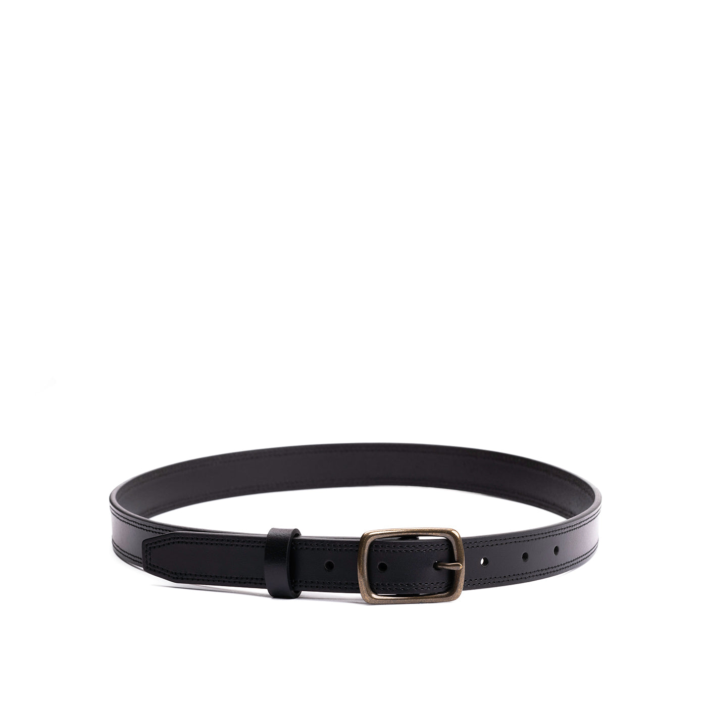 Women's Slim Double Stitch Leather Belt - Image 4