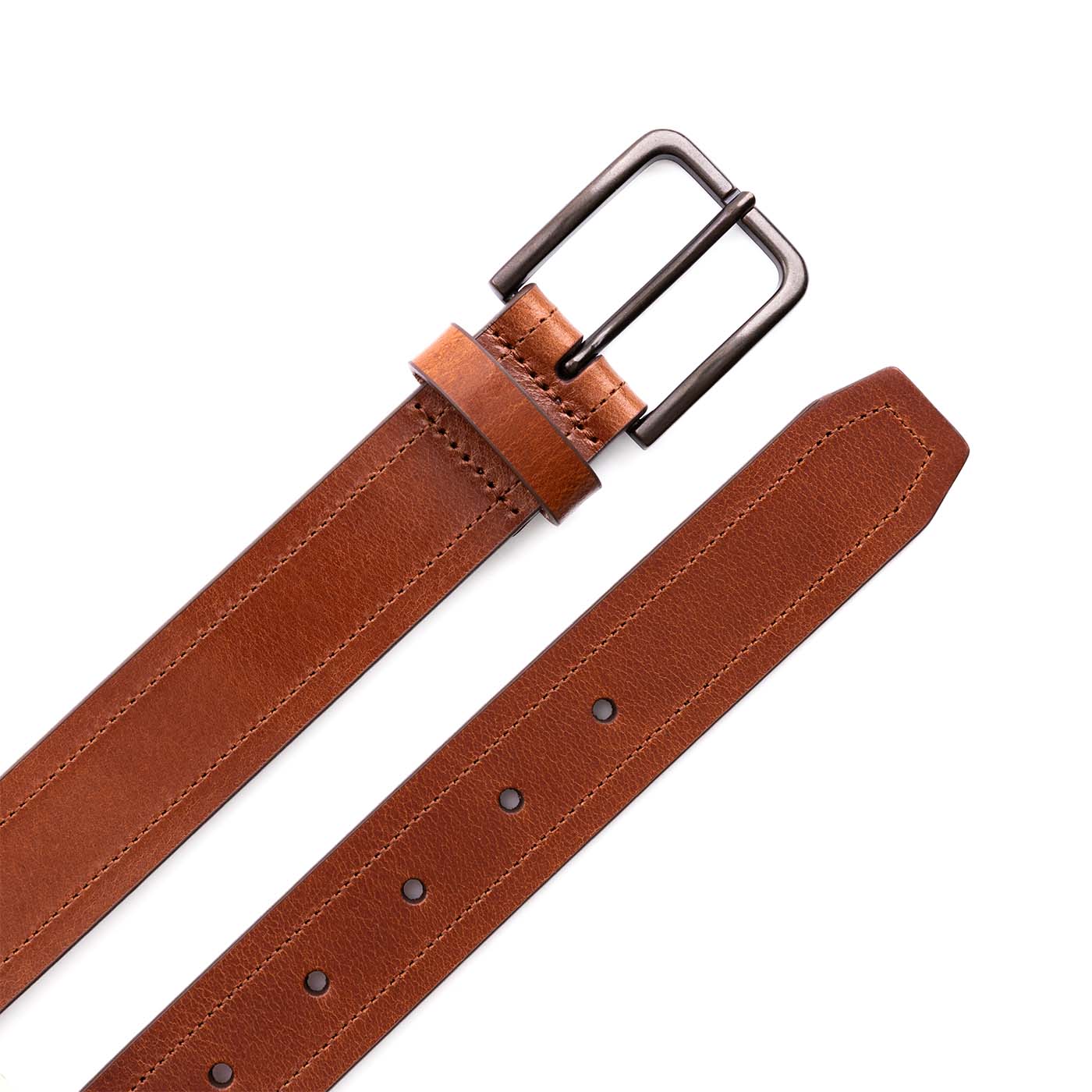 Men's Top Stitch Leather Belt - Image 5