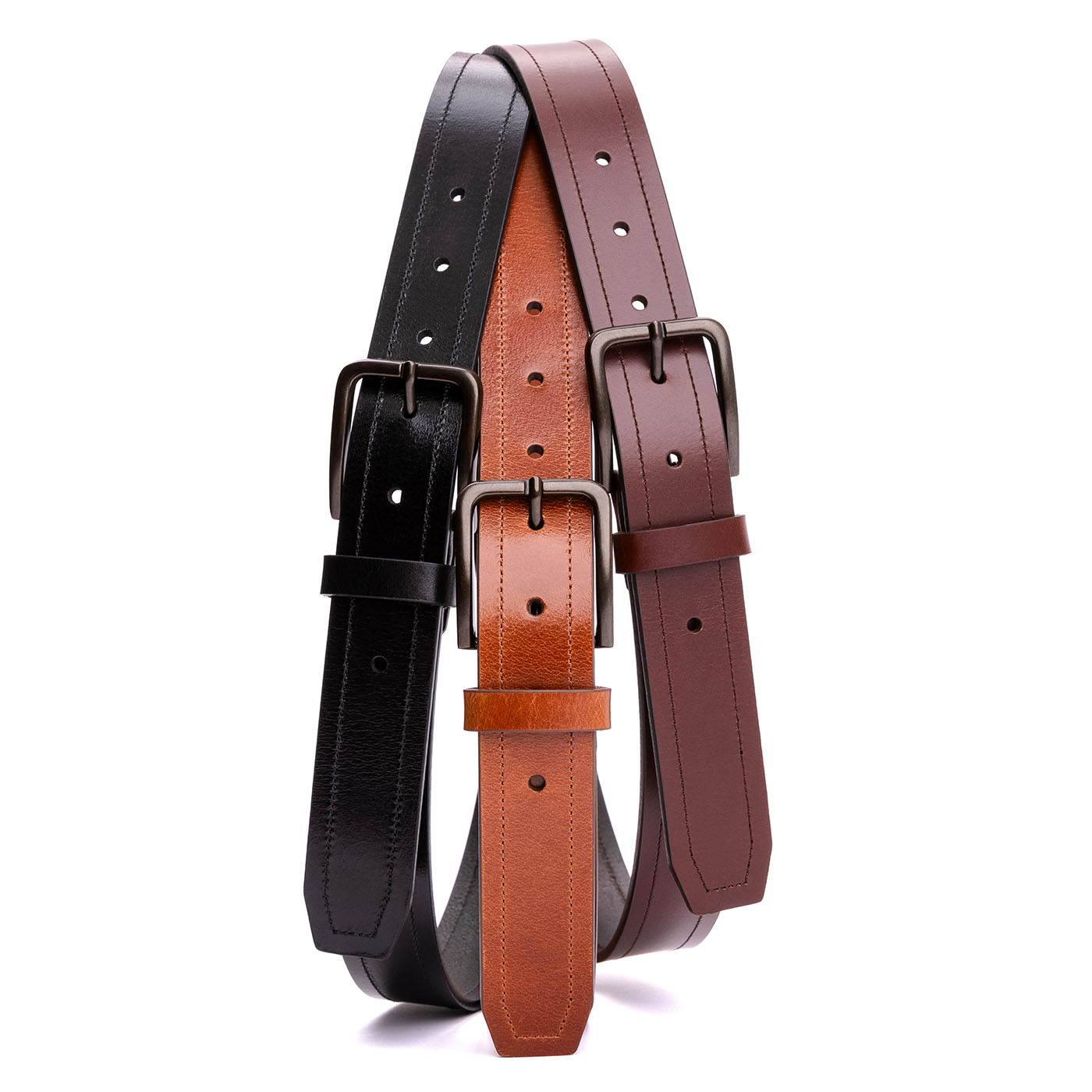 Men's Top Stitch Leather Belt - Image 7
