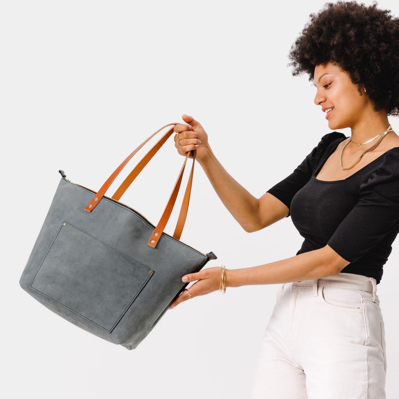 Leather Tote Bag - Image 173